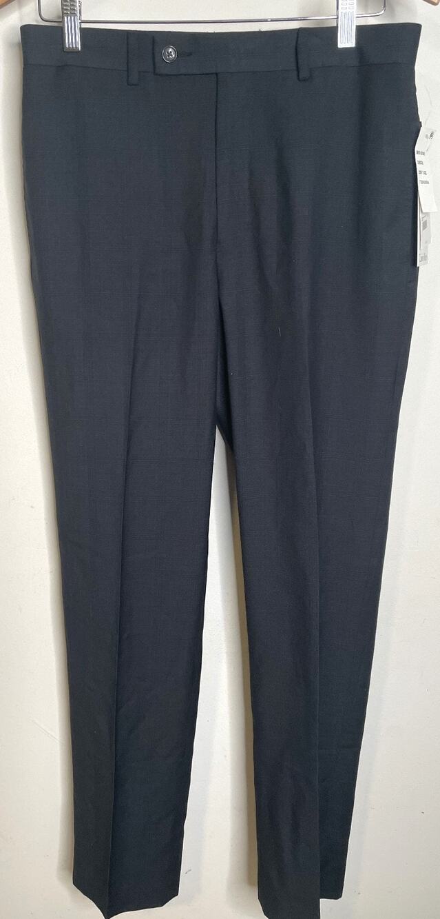 Calvin Klein Charcoal Black Dress Pants 32 x 32 NWT $125 Slim Fit Mens